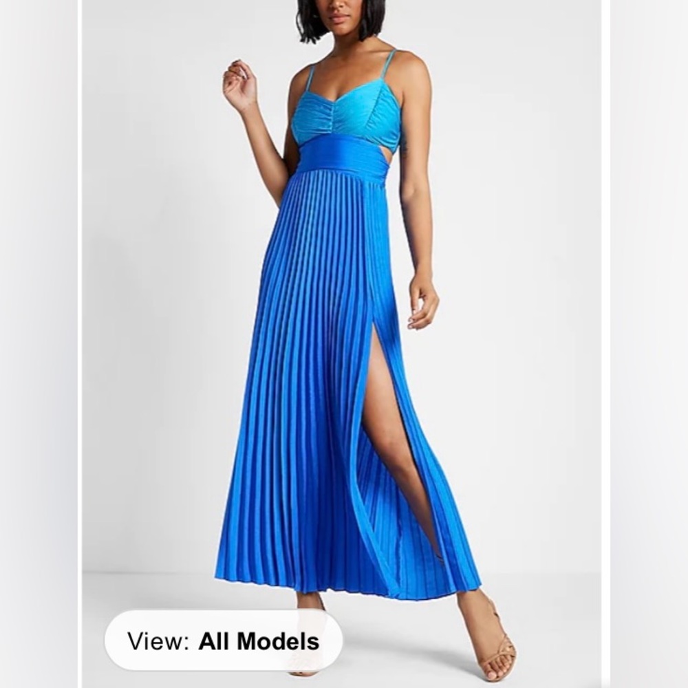 Express cutout maxi dress bright blue